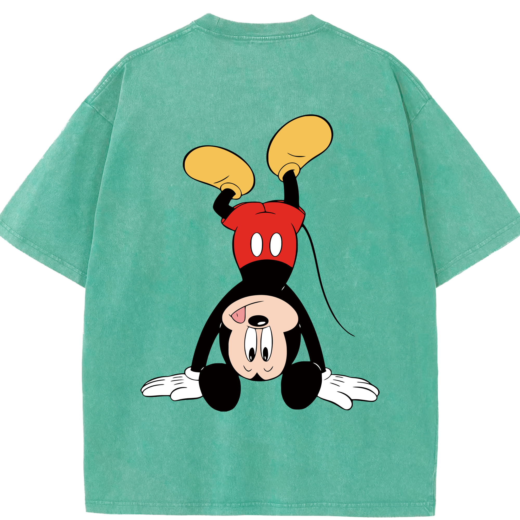 （画像用） ミッキーマウス Mickey Mouse 綿100% ヴィンテージ風 半袖Tシャツ（背面プリント）